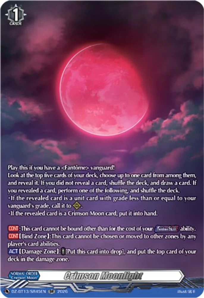 Crimson Moonlight (SR) - DZ-BT13/SR45EN - Silver Rare