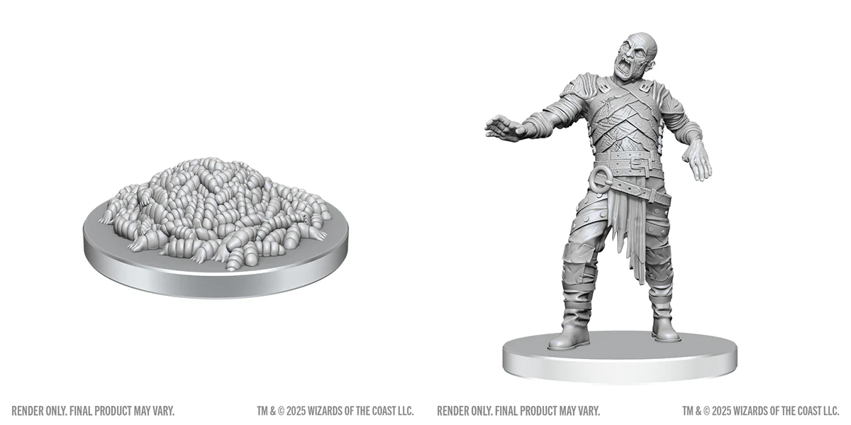 D&D: Nolzur's Marvelous Minis - Swarm of Rot Grubs & Rot Grub Victim [90855]