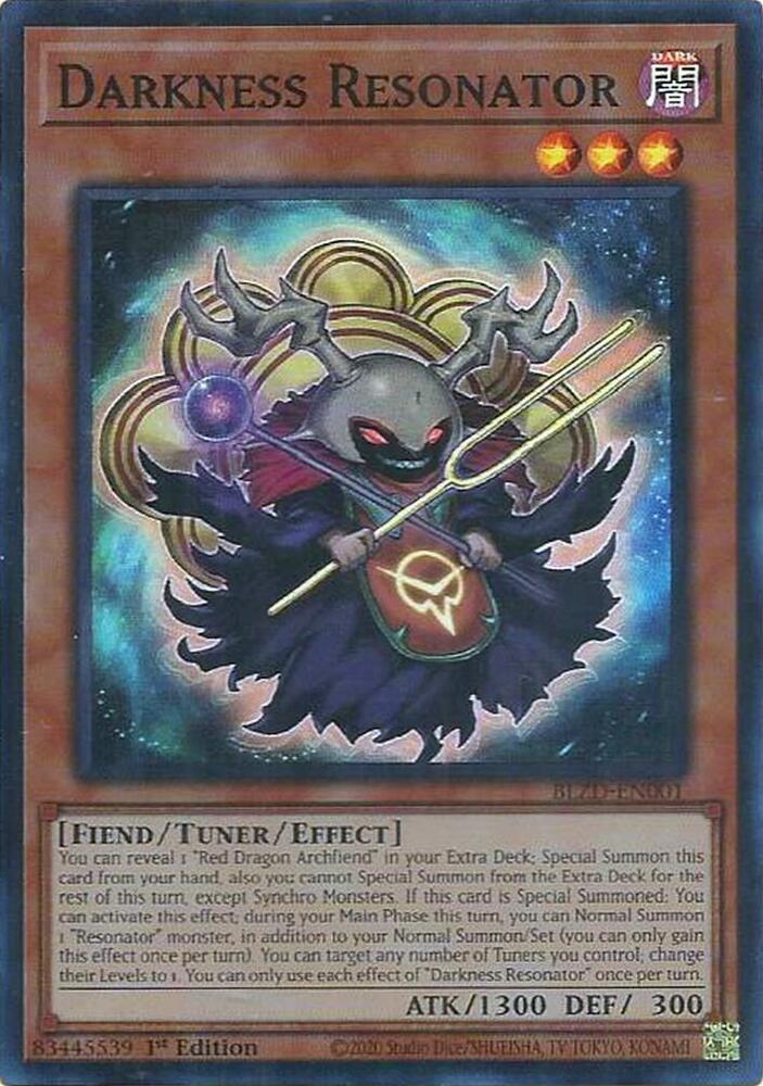 Darkness Resonator - BLZD-EN001 - Super Rare - 1st Edition