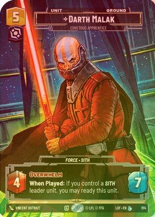 Darth Malak - Covetous Apprentice (Prestige Foil) - 1114 - Legendary (Foil)