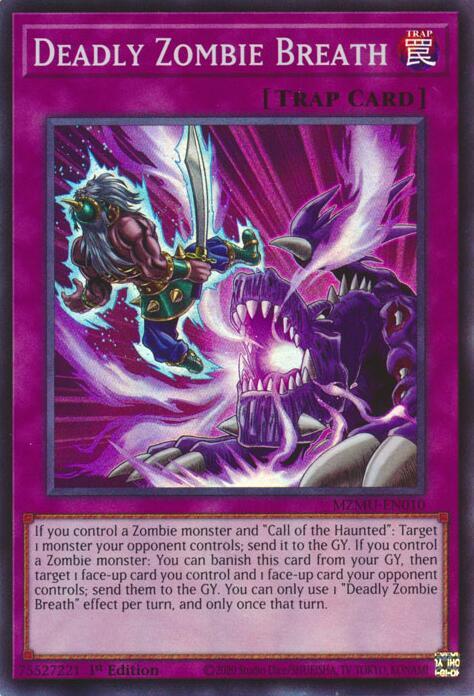 Deadly Zombie Breath - MZMU-EN010 - Super Rare - 1st Edition