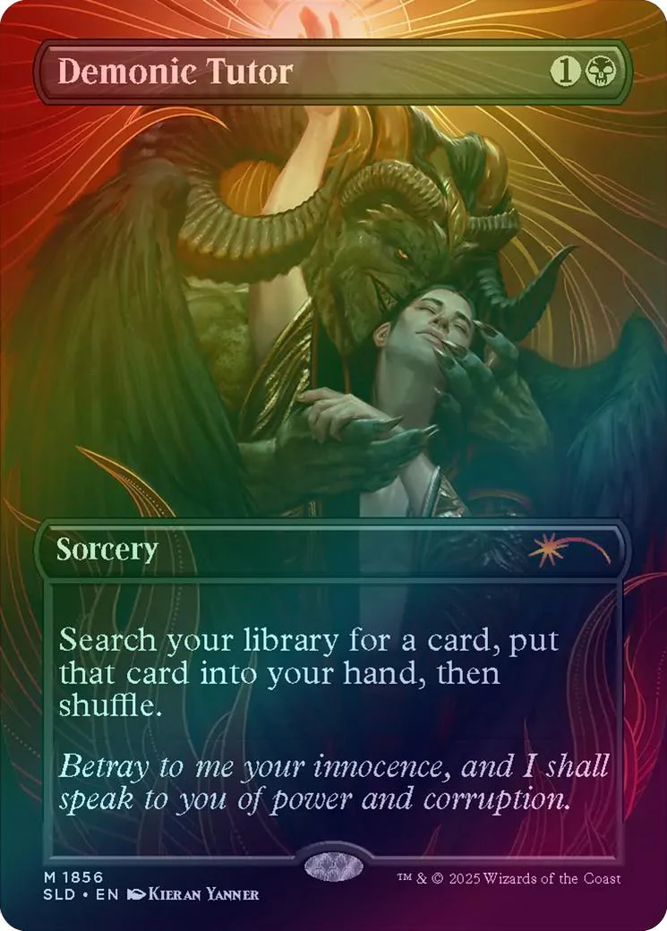 Demonic Tutor - Artist Series: Kieran Yanner (Rainbow Foil) (SLD)