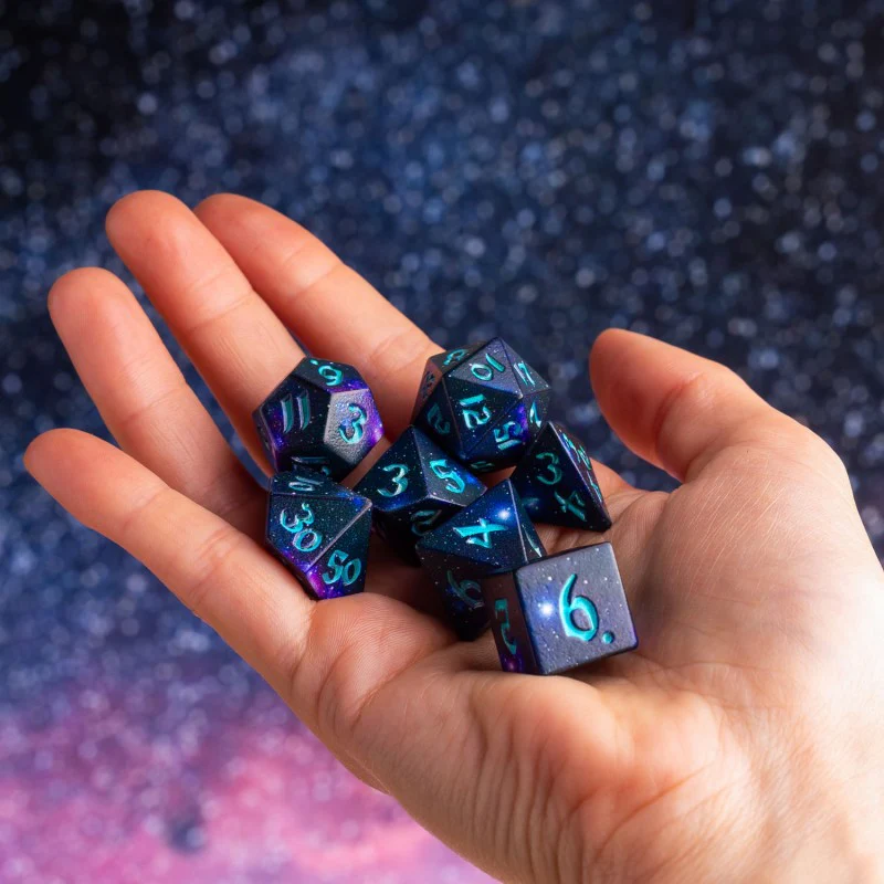 Q-Workshop - Full Art Series 7 Piece Dice Set - Stardust - Image 3