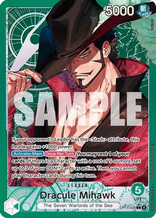Dracule Mihawk - OP14-020 (Alternate Art) - OP14-020 - Leader
