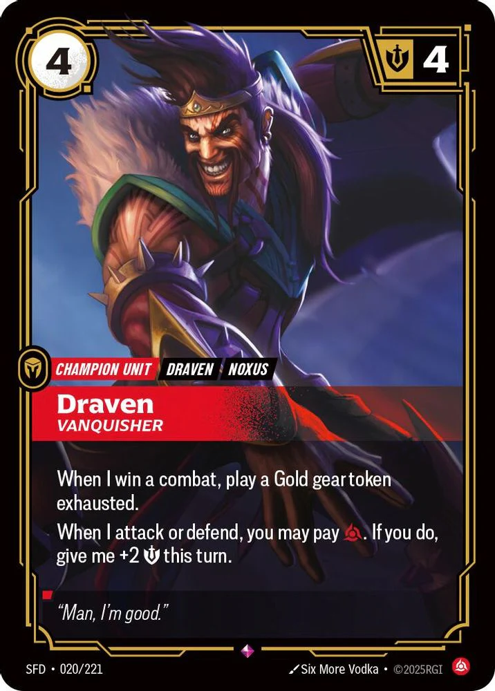 Draven - Vanquisher - 020/221 - Rare