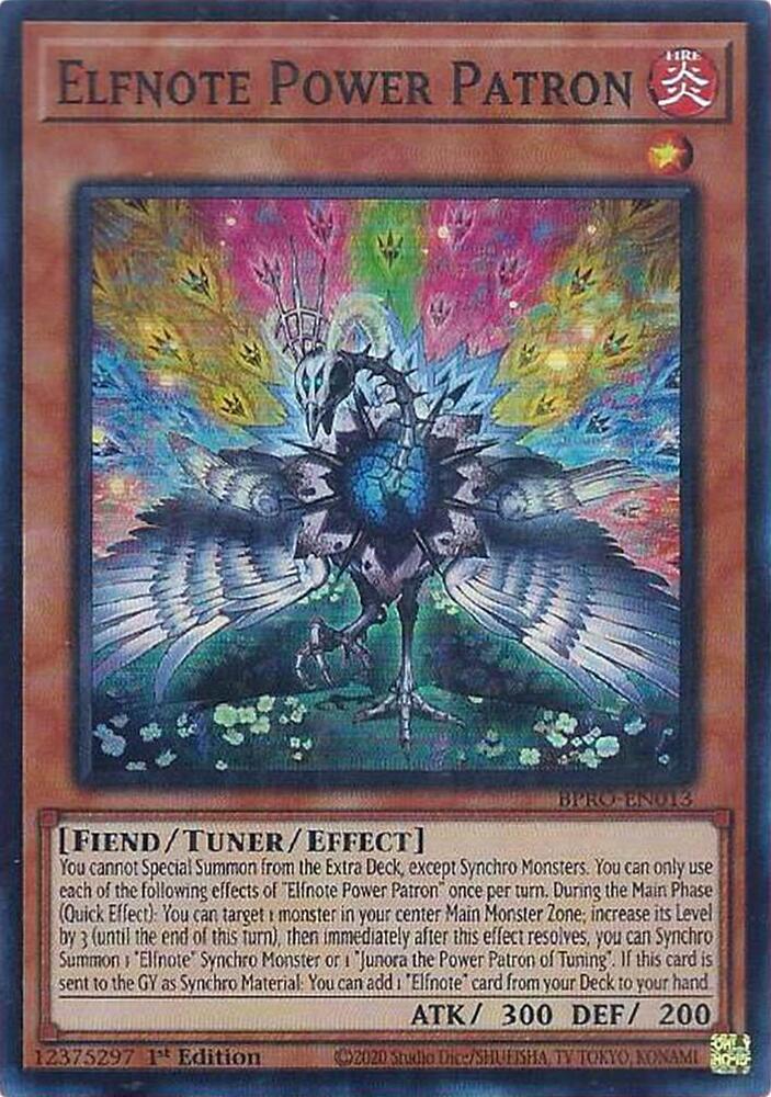 Elfnote Power Patron - BPRO-EN013 - Super Rare - 1st Edition