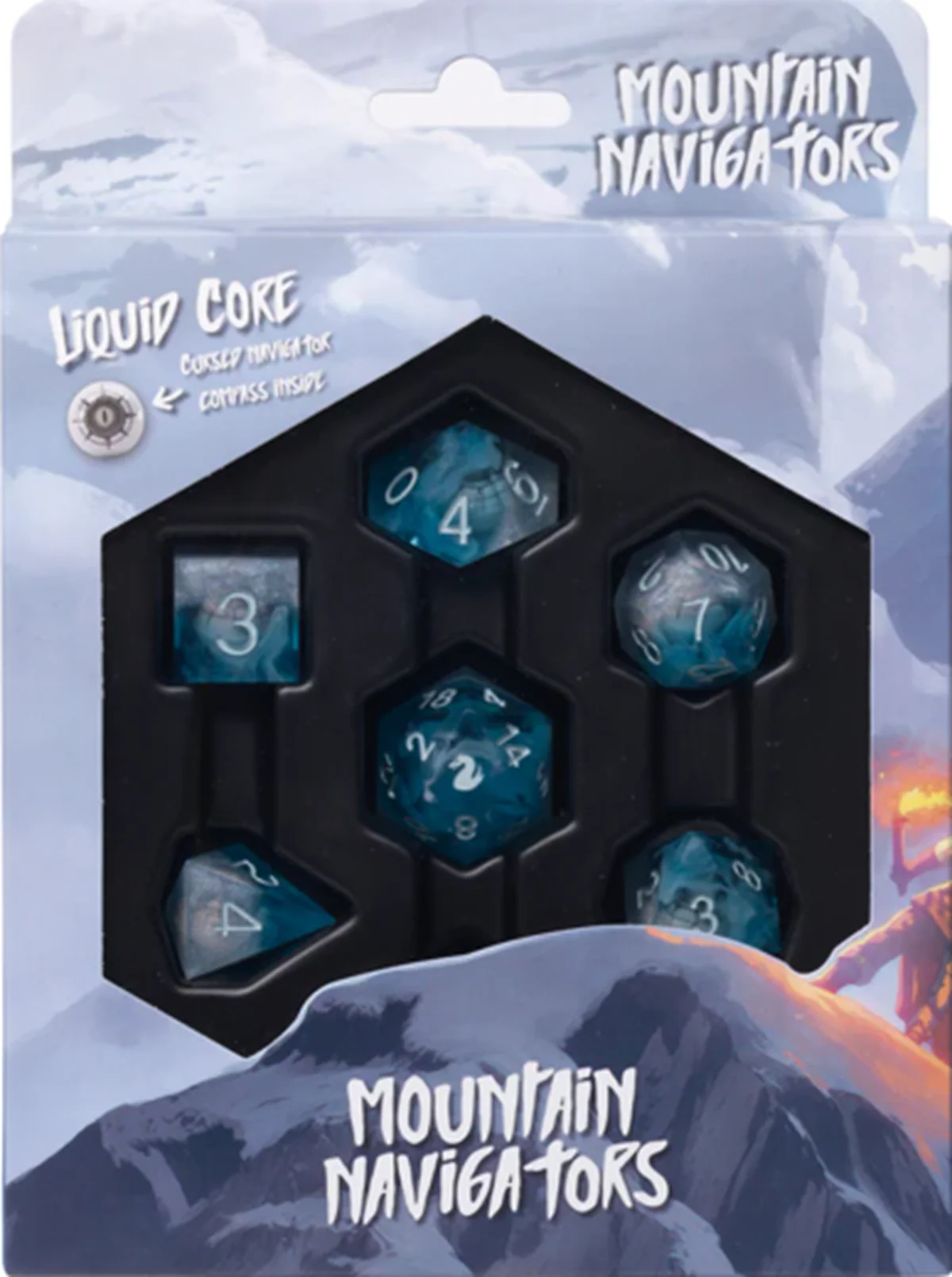 Encounters at a Glance: Into the Wild - Liquid Core 7-Piece Dice Set: Mountain Navigators (Pre-Order)