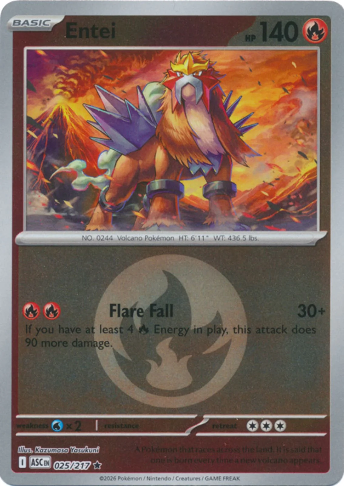 Entei (Energy Symbol Pattern) - 025/217 - Rare