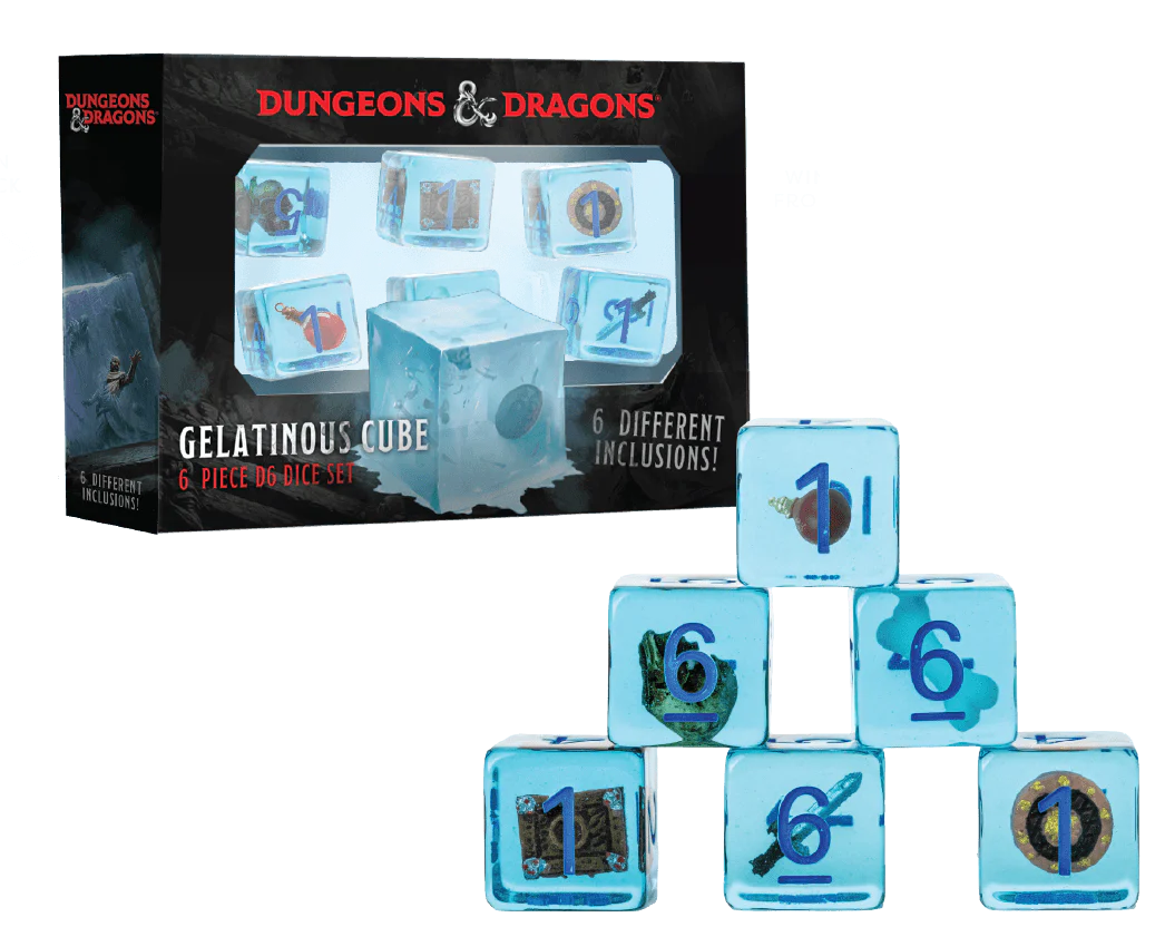 FanRoll - D&D Gelatinous Cube Inclusion 6D6 Dice Set