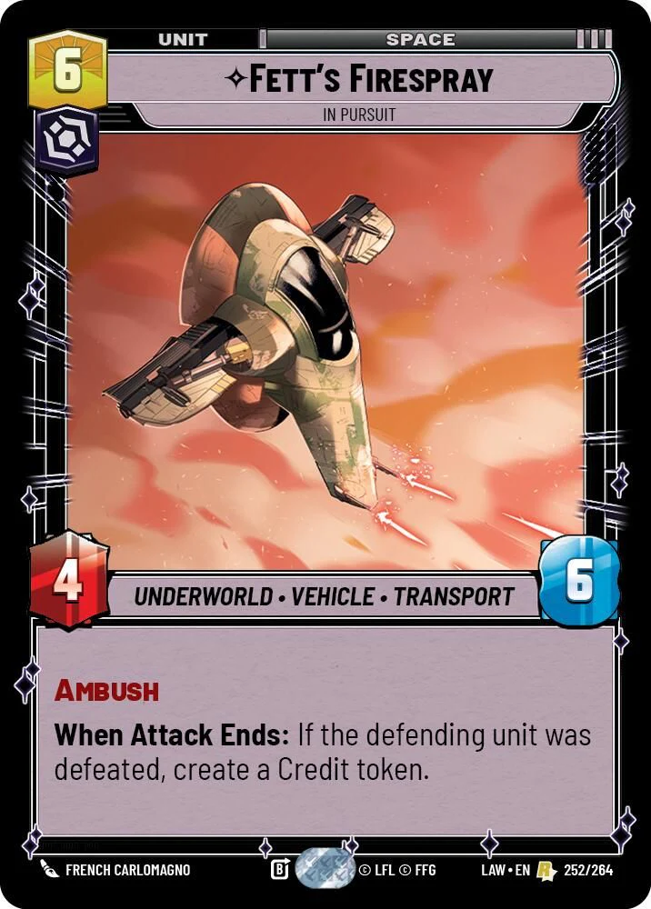 Fett's Firespray - In Pursuit - 252/264 - Rare