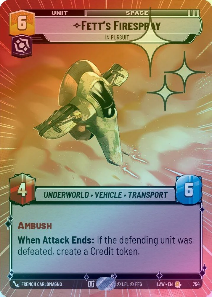 Fett's Firespray - In Pursuit (Hyperspace Foil) - 754 - Rare (Foil)