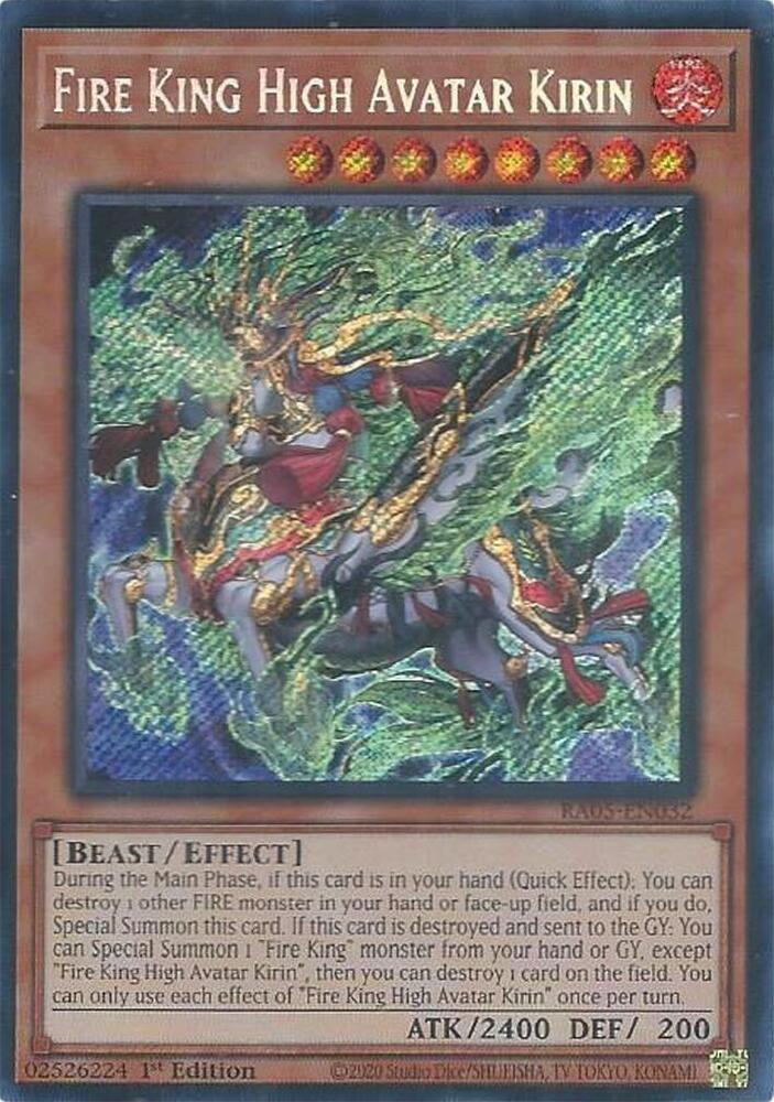 Fire King High Avatar Kirin (Secret Rare) - RA05-EN032 - Secret Rare - 1st Edition