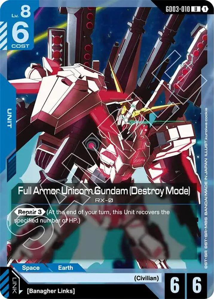 Full Armor Unicorn Gundam (Destroy Mode) - GD03-010 - Uncommon