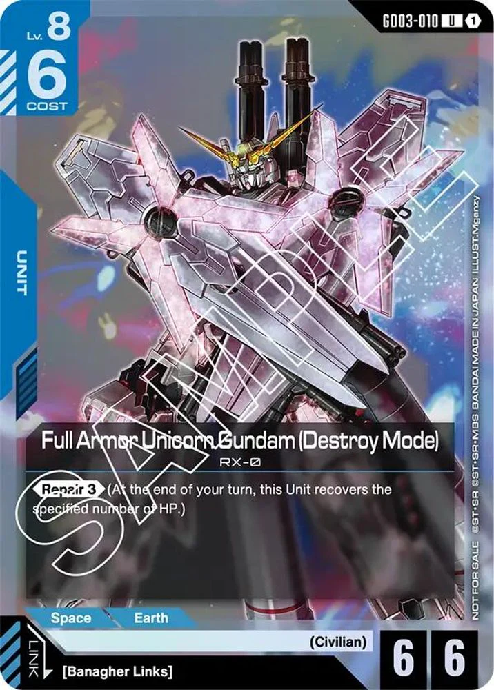 Full Armor Unicorn Gundam (Destroy Mode) (Store Tournament Participant Pack 03) - GD03-010 - Uncommon