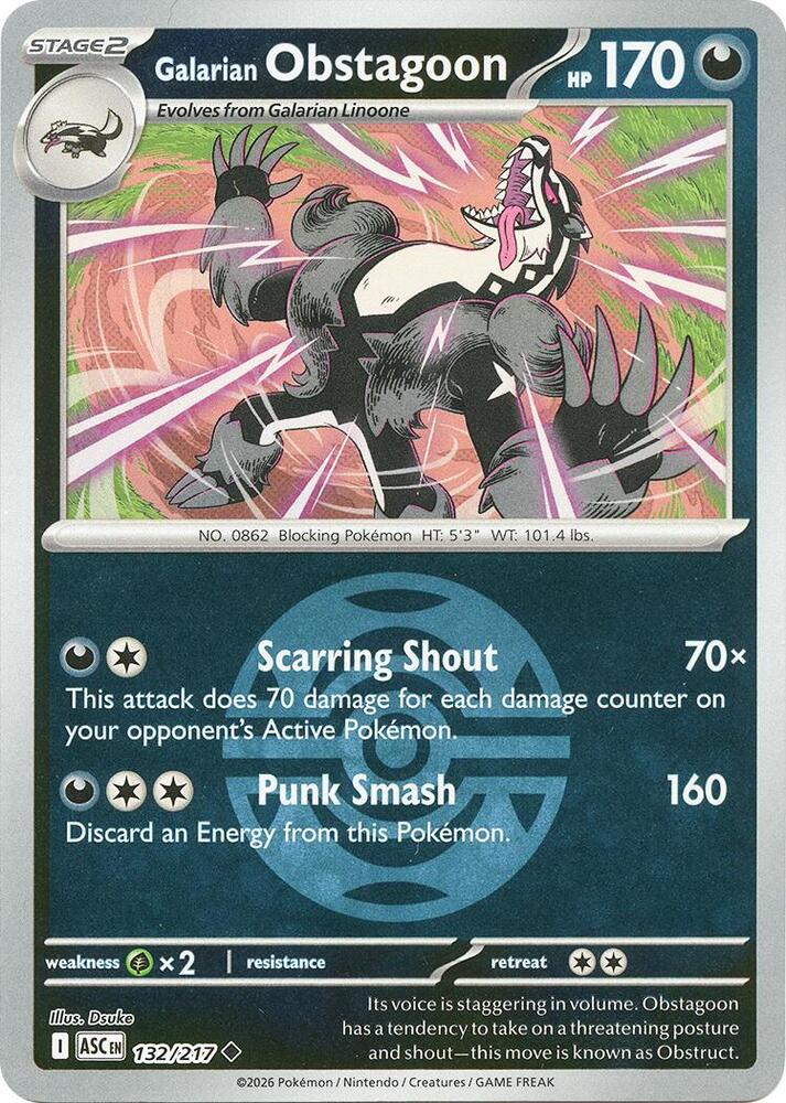 Galarian Obstagoon (Dusk Ball) - 132/217 - Uncommon