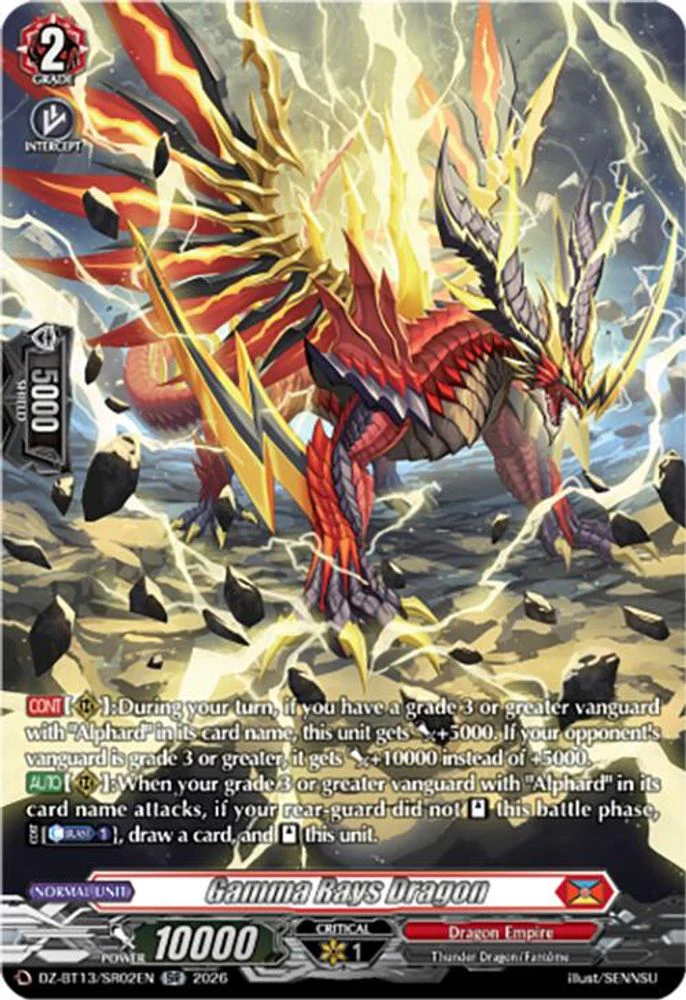 Gamma Rays Dragon (SR) - DZ-BT13/SR02EN - Silver Rare