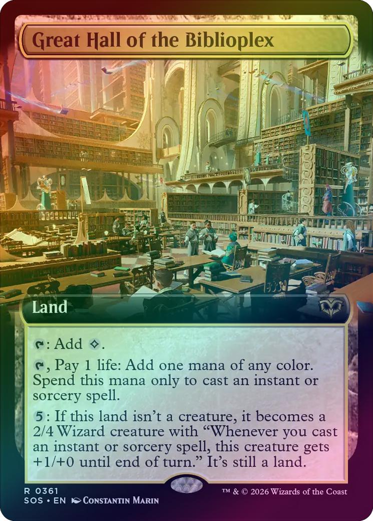 Great Hall of the Biblioplex - Extended Art (Foil) (SOS)