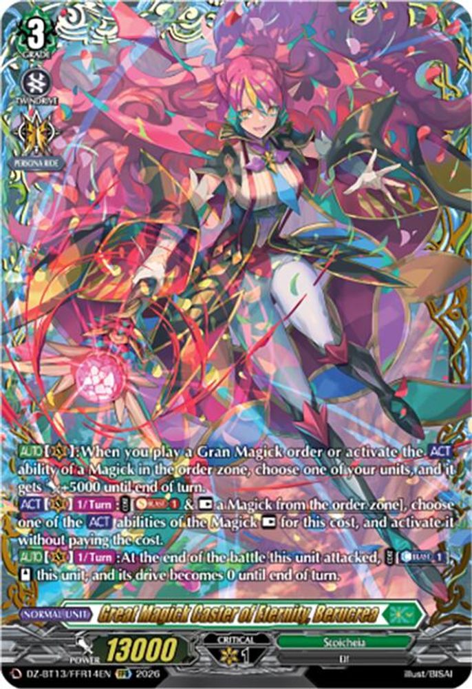 Great Magick Caster of Eternity, Berucrea (FFR) - DZ-BT13/FFR14EN - Double Frame Rare