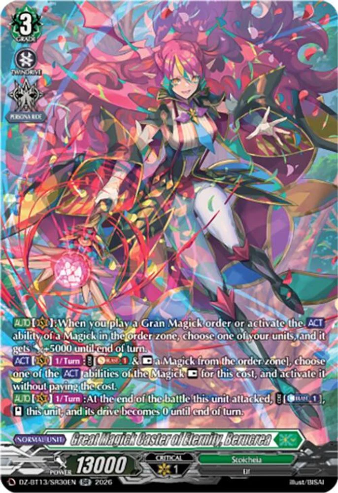 Great Magick Caster of Eternity, Berucrea (SR) - DZ-BT13/SR30EN - Silver Rare