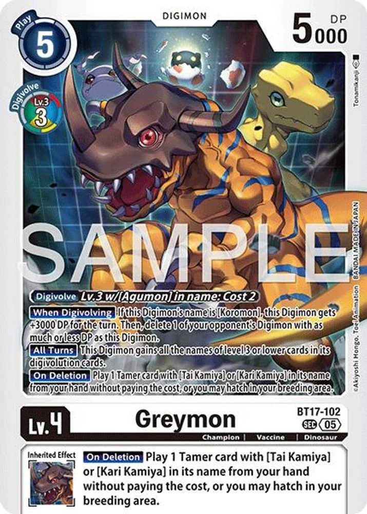 Greymon - BT17-102 (Block 5 Reprint) - BT17-102 - Secret Rare