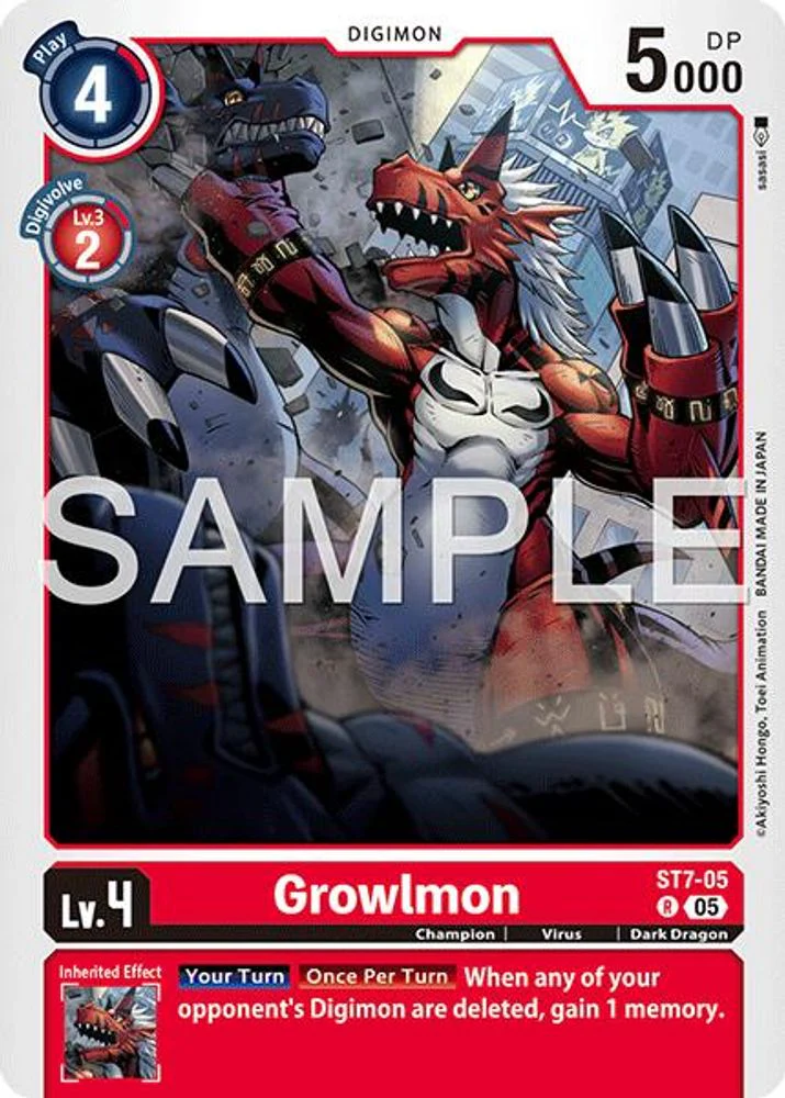 Growlmon - ST7-05 (Block 5 Reprint) - ST7-05 - Rare