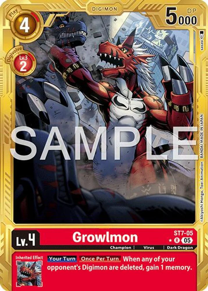 Growlmon - ST7-05 (Gold Border) - ST7-05 - Rare