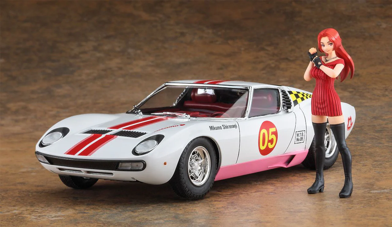 Hasegawa - Egg Girls No.05 Lamborghini Miura P400 SV "Mikumo Shiranagi" w/Figure 1/24 - Image 2