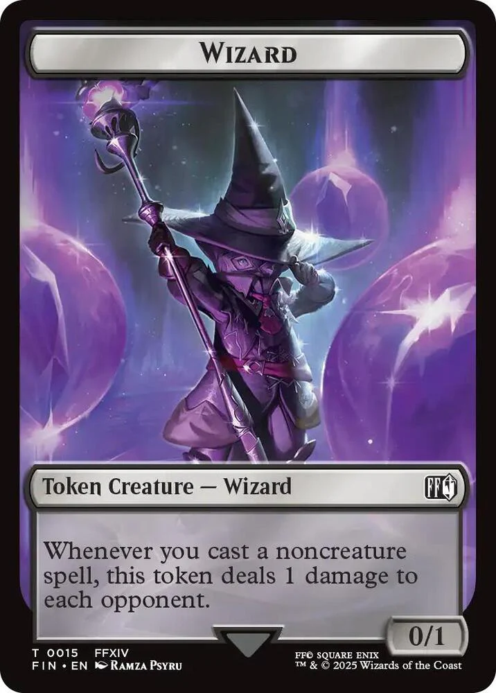 Hero (005) // Wizard Token (Foil) (TFIN) - Image 2