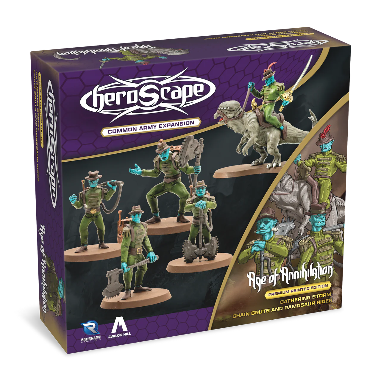 Heroscape: Chain Gruts and Ramosaur Rider Army Expansion - Premium Painted Edition