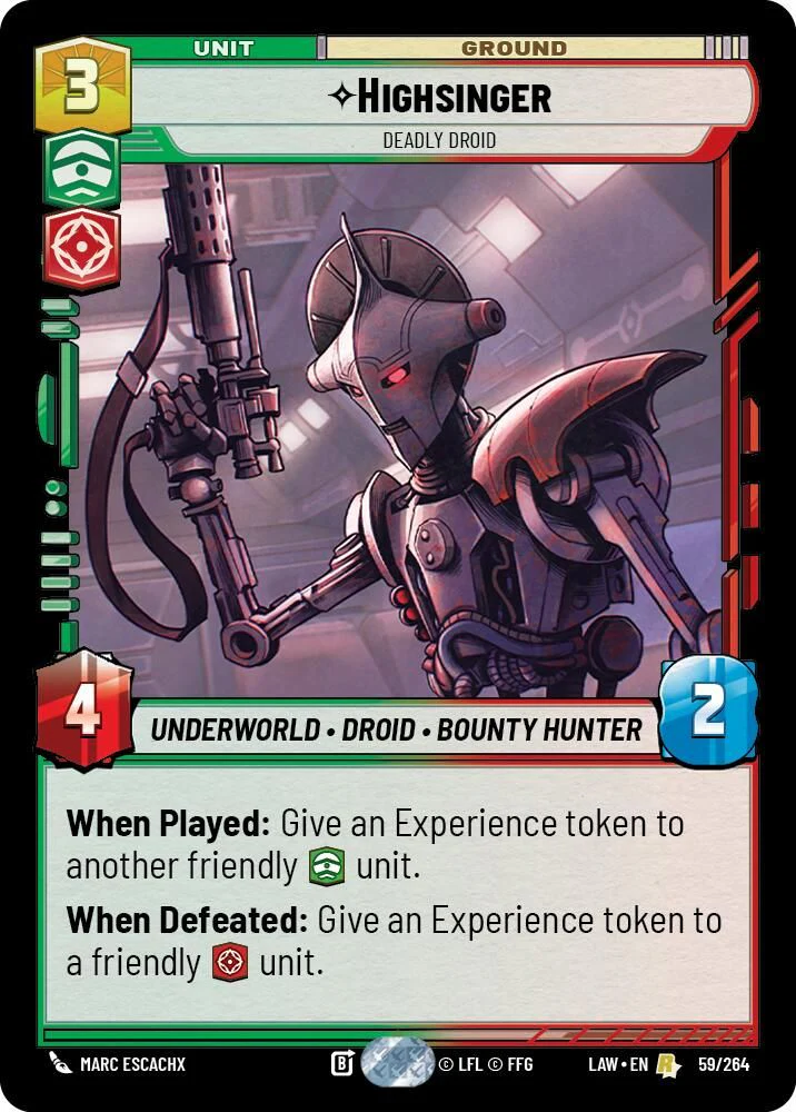 Highsinger - Deadly Droid - 59/264 - Rare