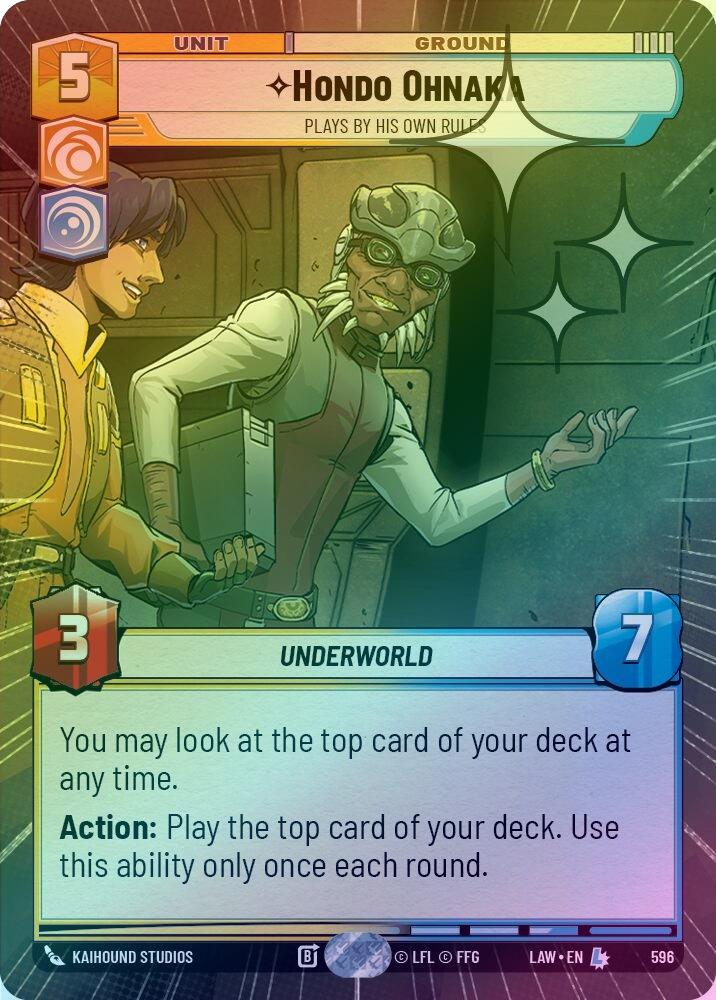 Hondo Ohnaka - Plays By His Own Rules (Hyperspace Foil) - 596 - Legendary (Foil)