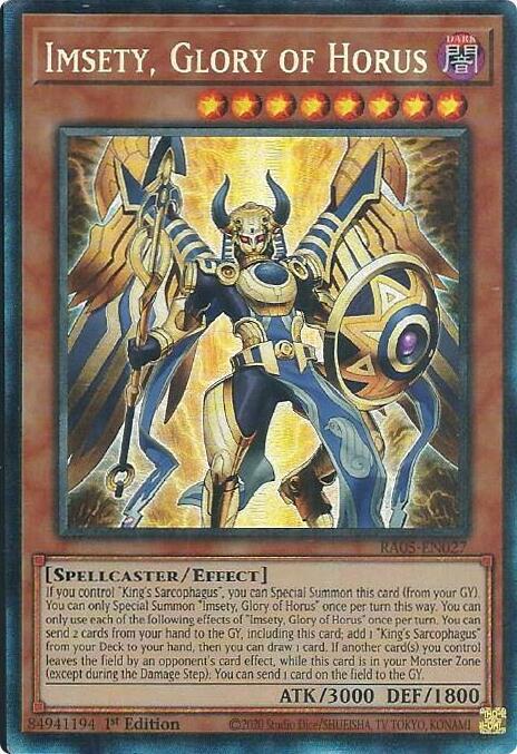 Imsety, Glory of Horus (PCR) - RA05-EN027 - Prismatic Collector's Rare - 1st Edition