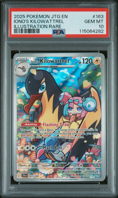 Iono's Kilowattrel - Journey Together - Illustration Rare - PSA 10 GEM MT