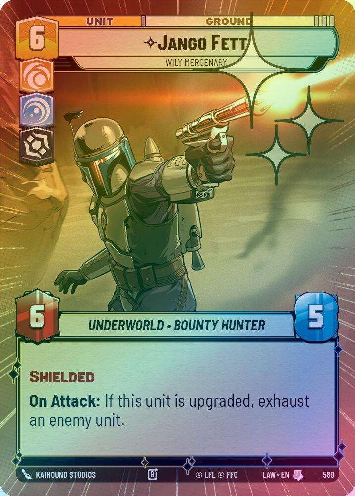 Jango Fett - Wily Mercenary (Hyperspace Foil) - 589 - Uncommon (Foil)