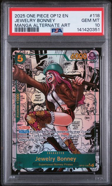 JEWELRY BONNEY (118) - ONE PIECE OP12-LEGACY OF THE MASTER - MANGA ALTERNATE ART - GEM MT 10