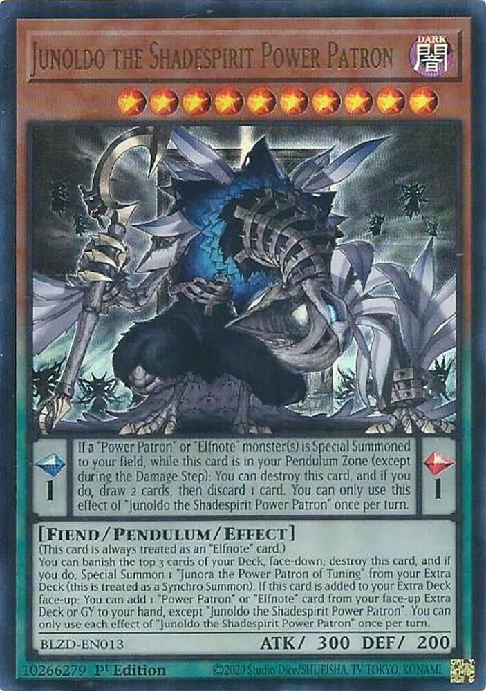 Junoldo the Shadespirit Power Patron - BLZD-EN013 - Ultra Rare - 1st Edition