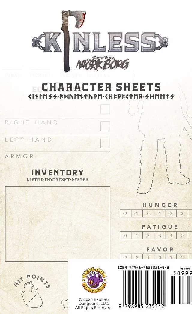 Kinless RPG - Character Sheets