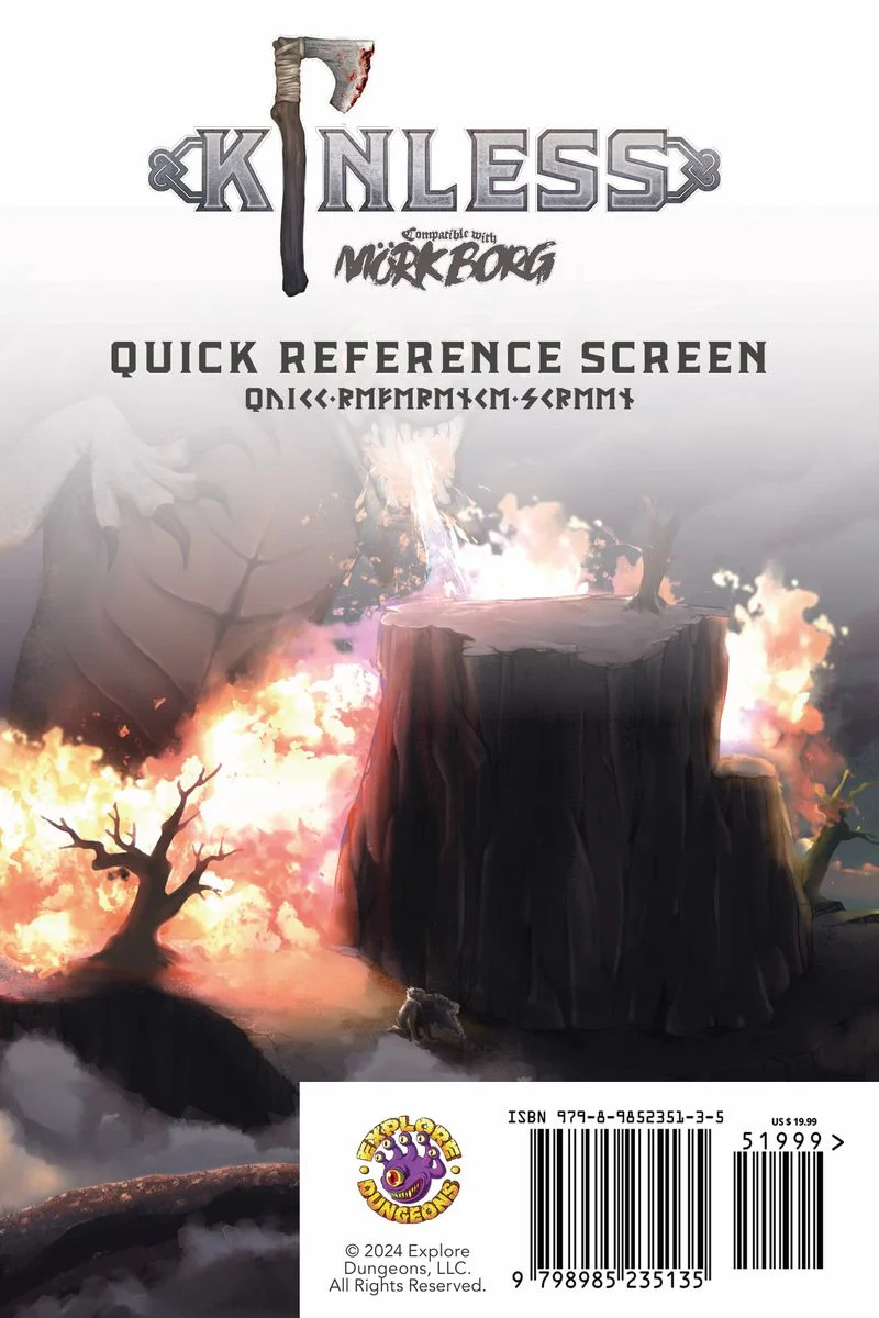 Kinless RPG - Quick Reference Screen