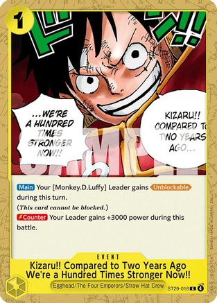 Kizaru!! Compared to Two Years Ago We're a Hundred Times Stronger Now!! - ST29-016 - Common