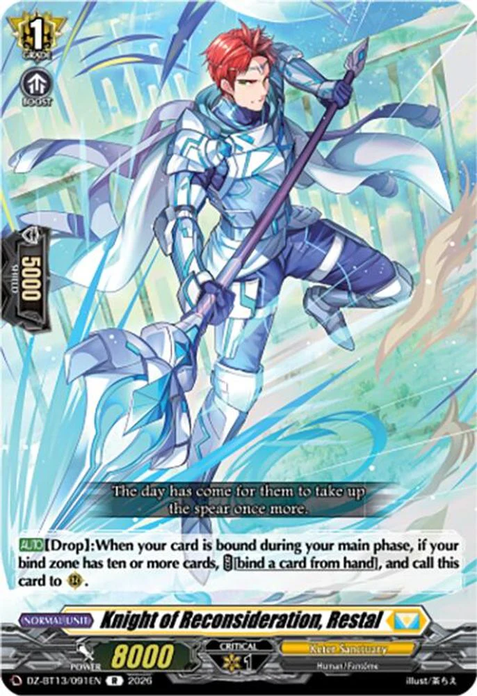 Knight of Reconsideration, Restal - DZ-BT13/091EN - Rare