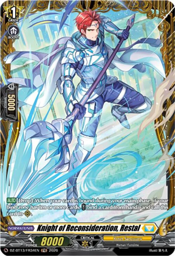 Knight of Reconsideration, Restal (FR) - DZ-BT13/FR34EN - Frame Rare
