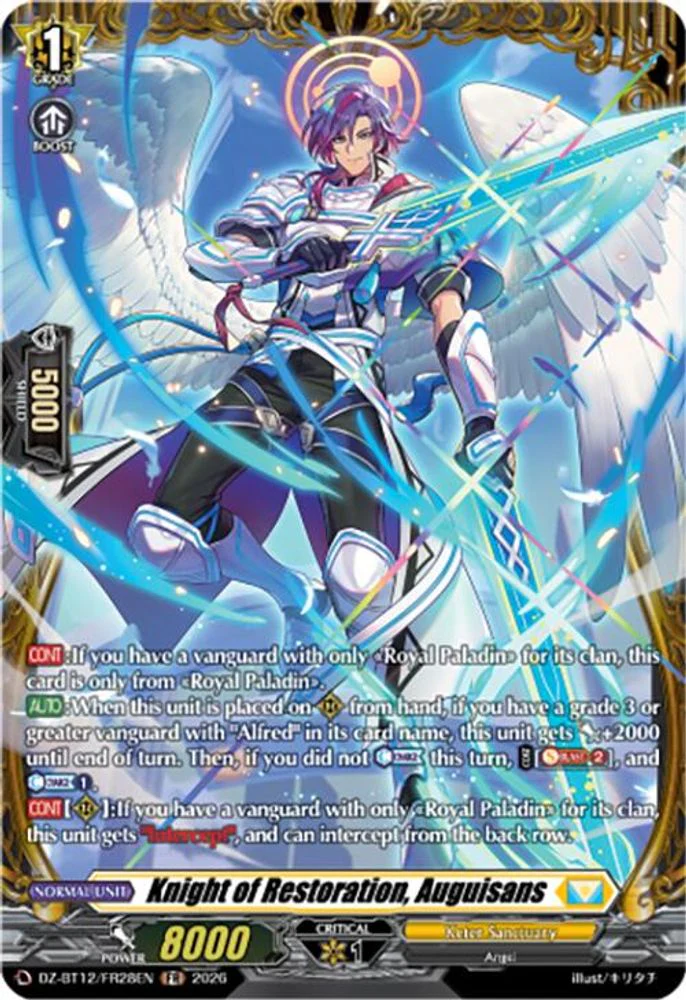 Knight of Restoration, Auguisans (FR) - DZ-BT12/FR28EN - Frame Rare