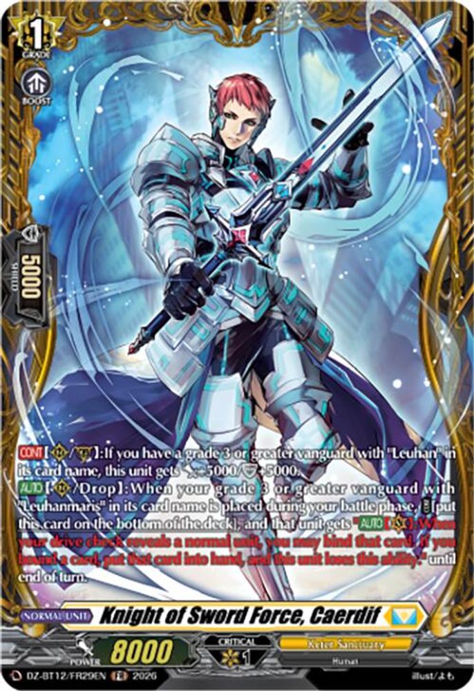 Knight of Sword Force, Caerdif (FR) - DZ-BT12/FR29EN - Frame Rare