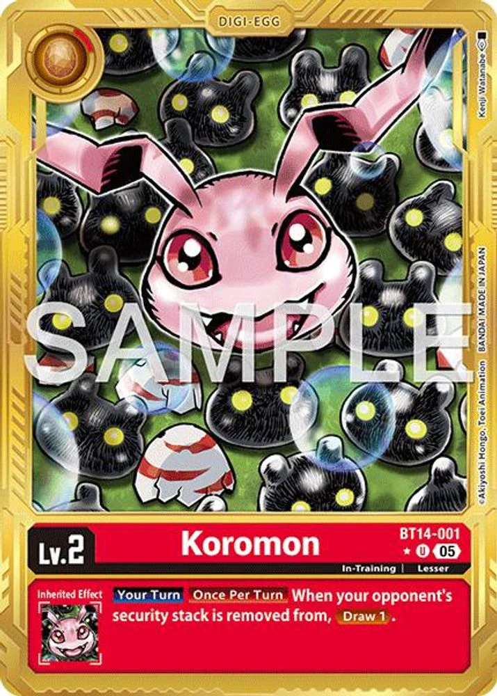 Koromon - BT14-001 (Gold Border) - BT14-001 - Uncommon
