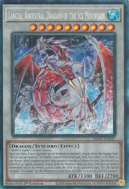 Lancea, Ancestral Dragon of the Ice Mountain (PCR) - RA05-EN045 - Prismatic Collector's Rare - 1st Edition