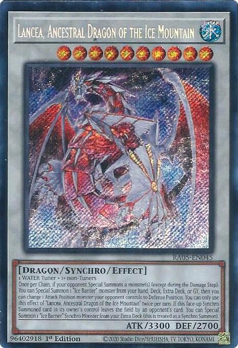 Lancea, Ancestral Dragon of the Ice Mountain (Secret Rare) - RA05-EN045 - Secret Rare - 1st Edition