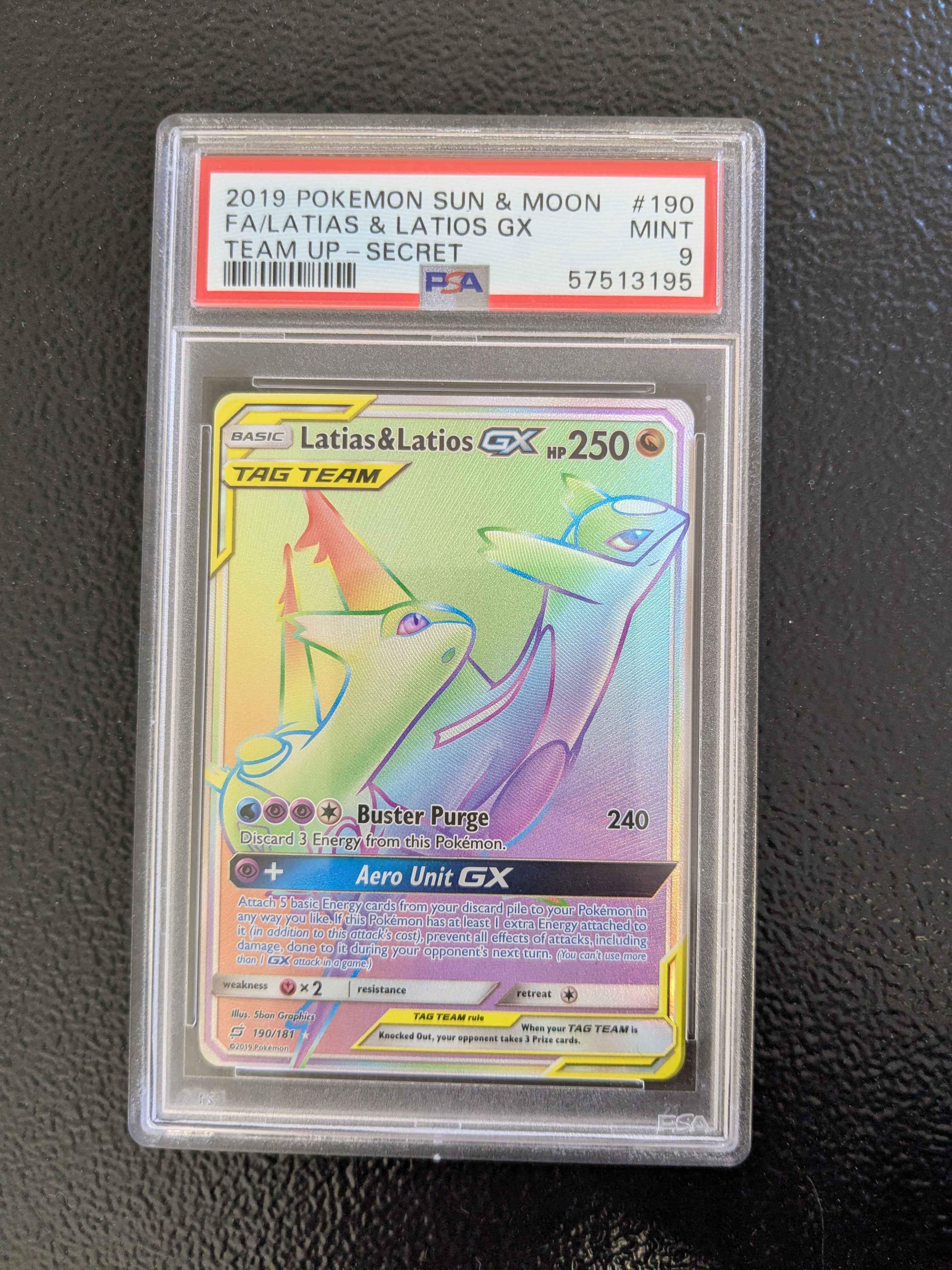 Latias & Latios GX - Team Up - Secret - PSA 9 MINT
