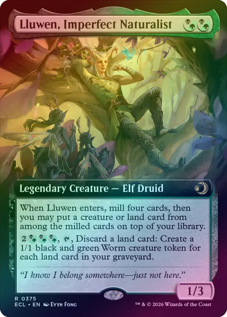 Lluwen, Imperfect Naturalist - Extended Art (Foil) (ECL)