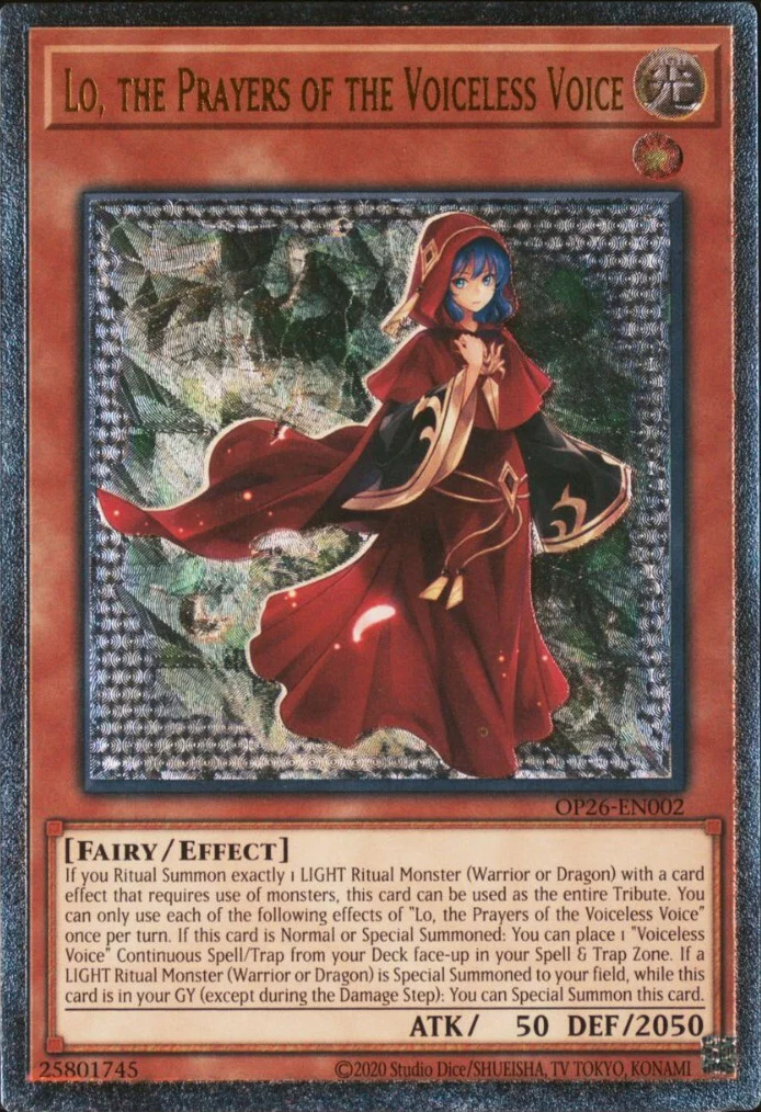 Lo, the Prayers of the Voiceless Voice (UTR) - OP26-EN002 - Ultimate Rare - Unlimited