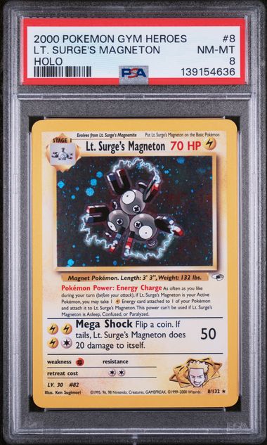 LT. SURGE'S MAGNETON (8) - POKEMON GYM HEROES - HOLO - NM-MT 8